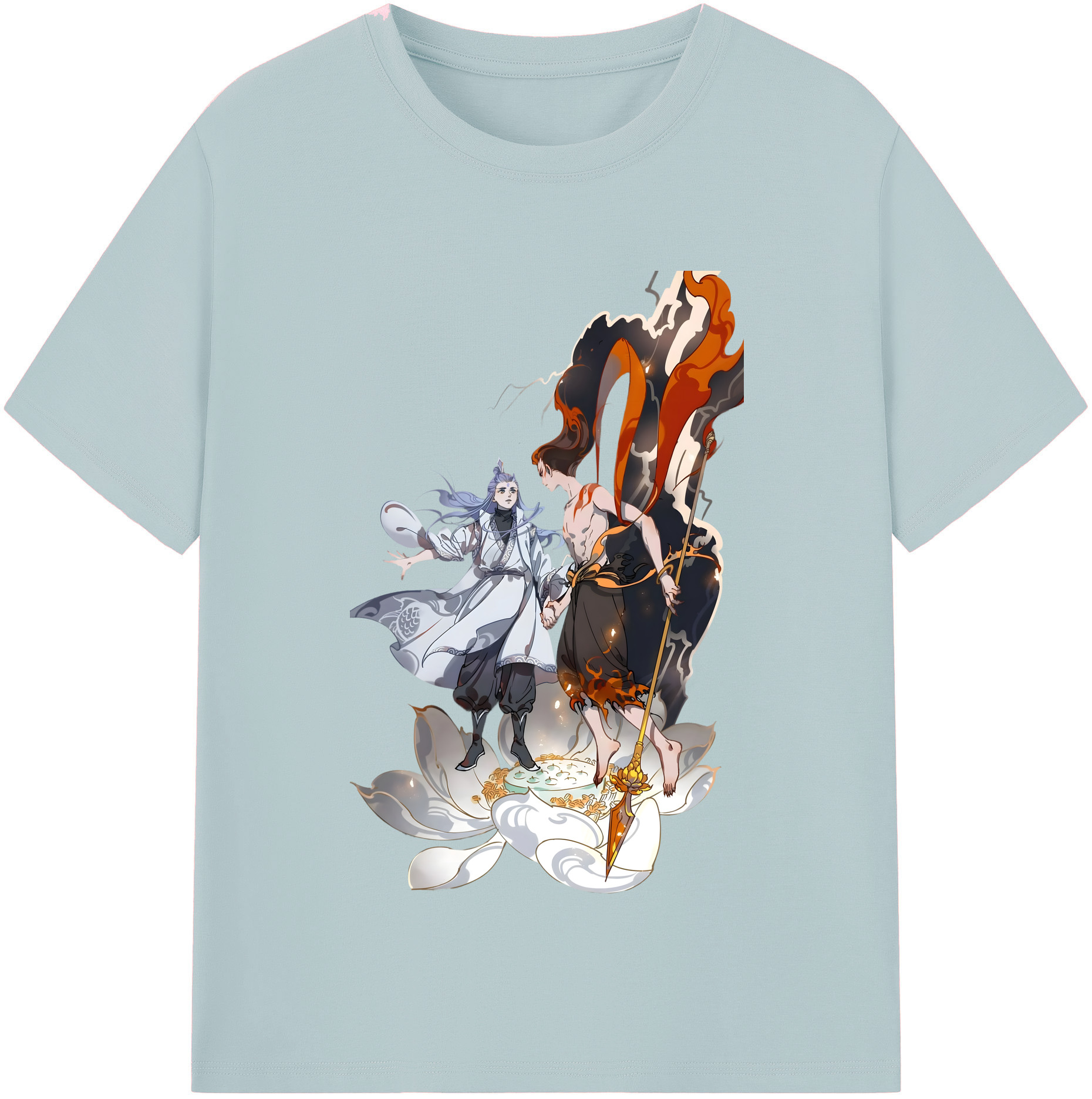 （画像用） Ne Zha 2 ナタ 魔童の大暴れ 綿100％半袖Tシャツ（フロントプリント）